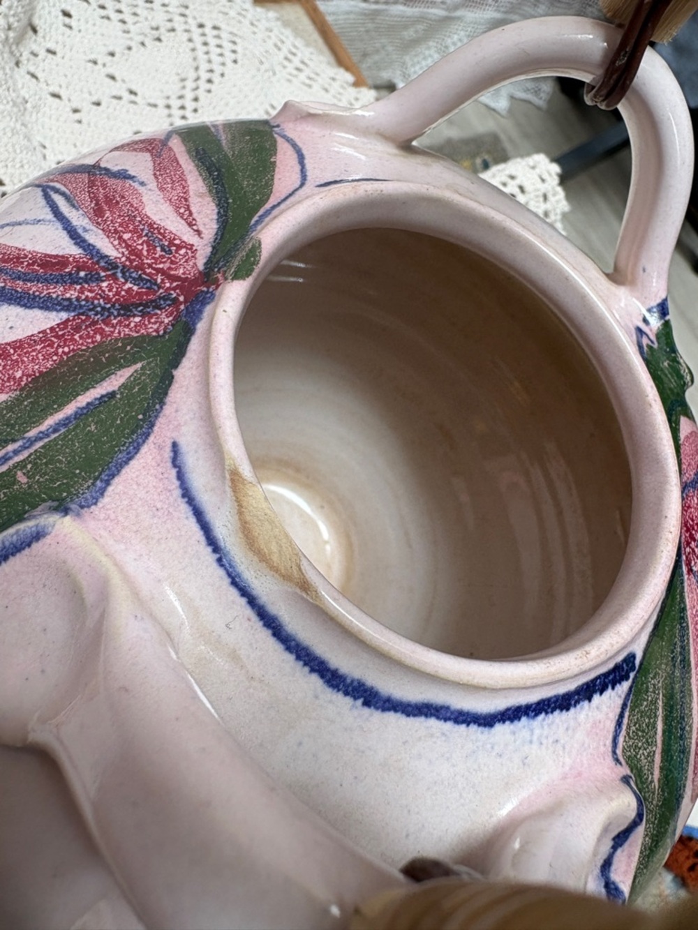 Goldie Sherman Studio Pottery Teapot Majolica Style Canada - Picture 4 of 14